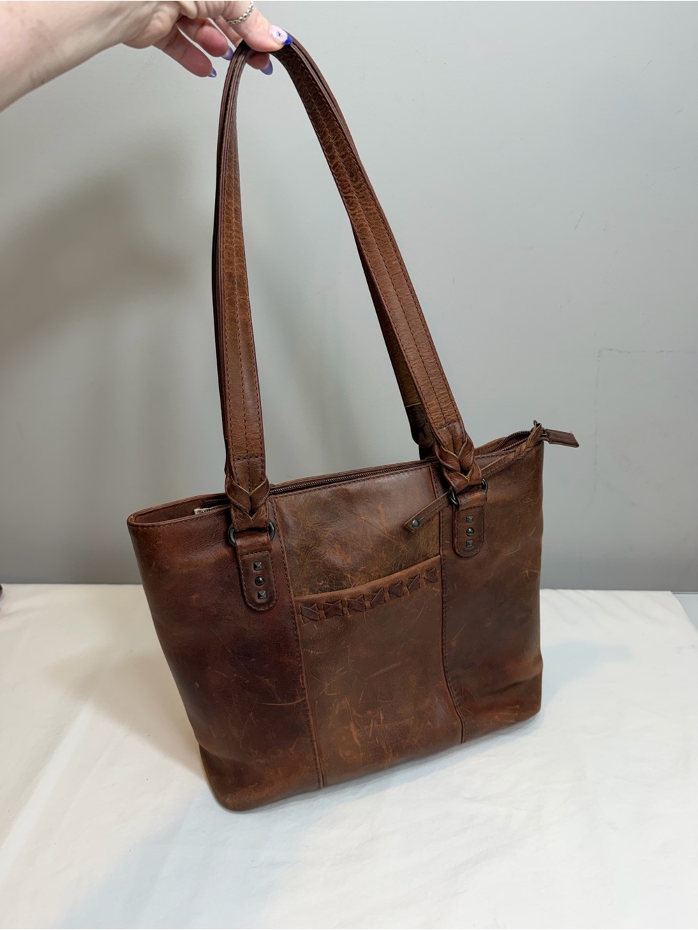 Lady Conceal carry Peyton handbag purse in brown leather